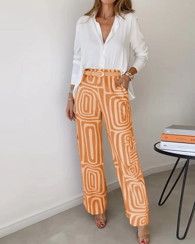 MAIA – Classy tweedelige dames set met high waist pasvorm