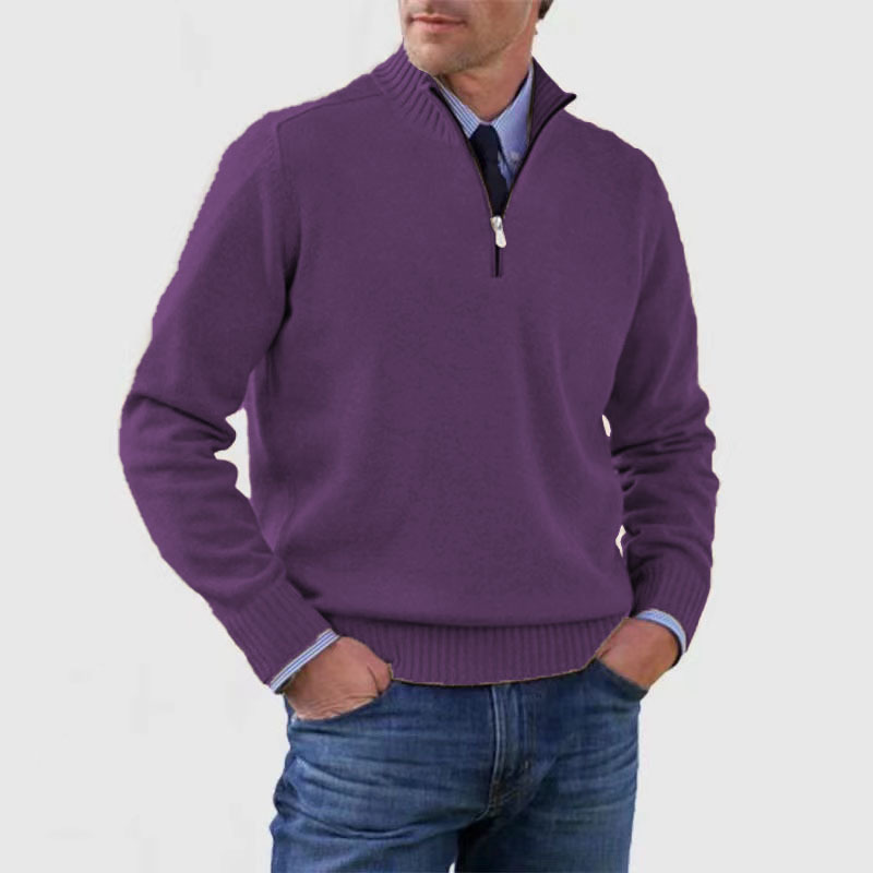 RYAN - Nonchalante herensweater met halve rits