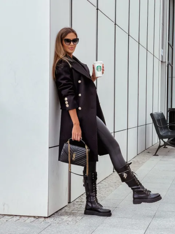 ELENA - Lange trenchcoat voor dames met knoopsluiting en riemmanchetten
