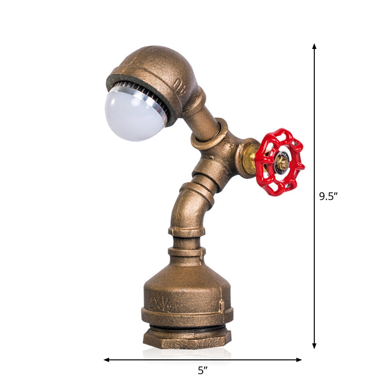 GLOWTECH - Steampunk messing robotlamp met draaihendel schakelaar