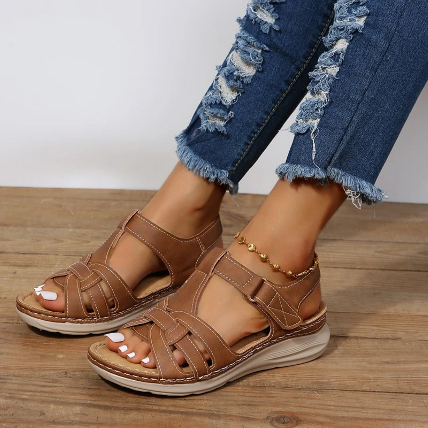 Orthopedische suède sandalen voor dames – ArvellaSuède - Glamorix