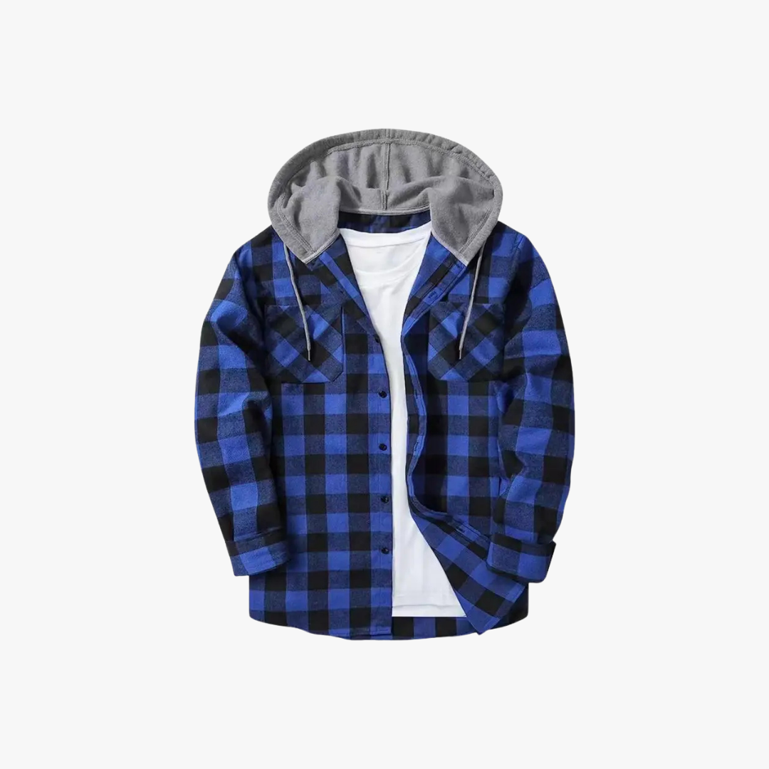 Geruite flanellen shirt met capuchon voor heren – QUINBY - Glamorix