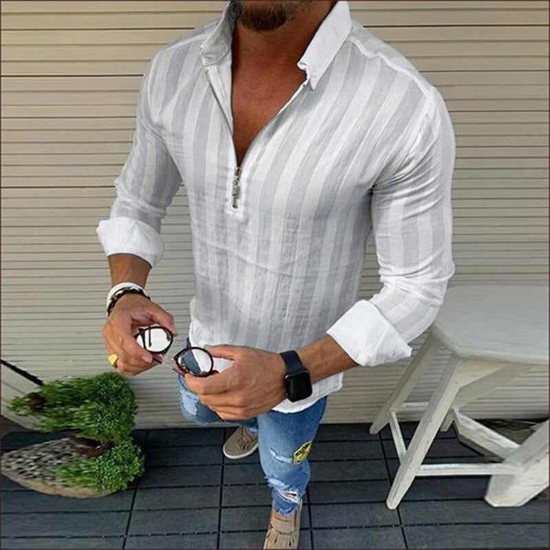 Liam - Half-zip herenshirt met lange mouwen voor een stijlvolle uitstraling