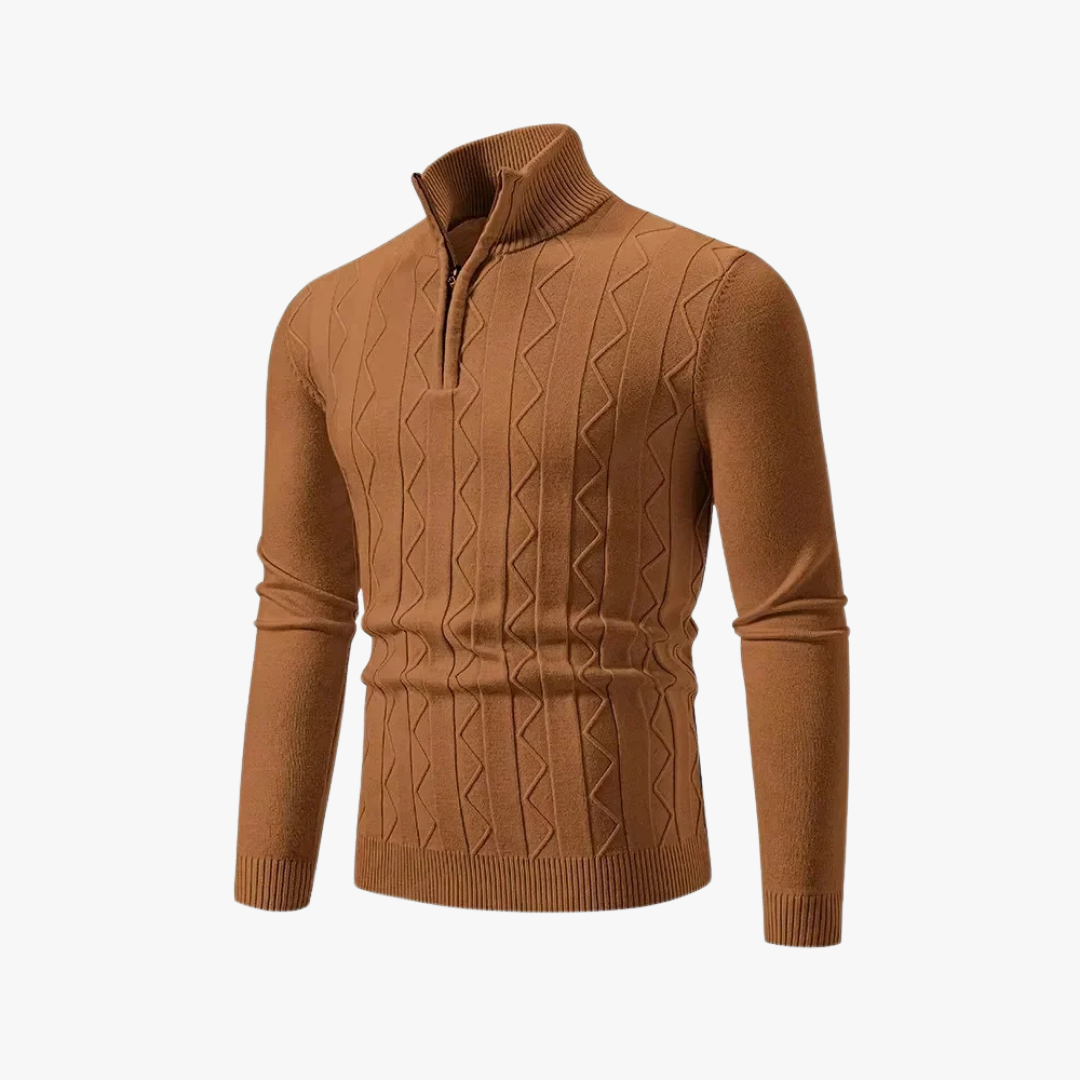 NOLAN - Gebreide half-zip trui voor heren