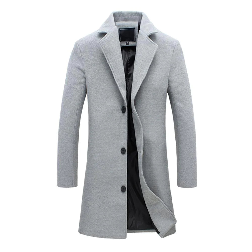 VINCENT - Lange winterjas met knoopsluiting voor heren
