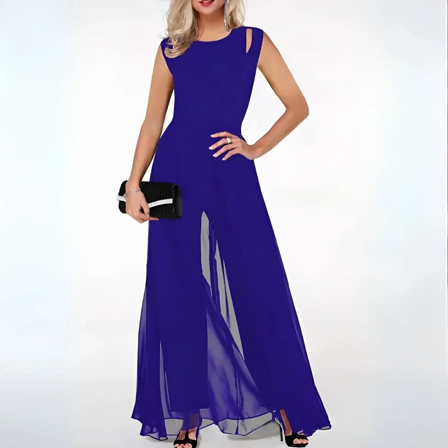 Mouwloze dames jumpsuit met wijde pijpen – BEGONIA - Glamorix