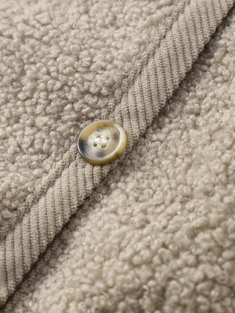 LILITH - Damesvest met knoopsluiting en warme sherpa voering