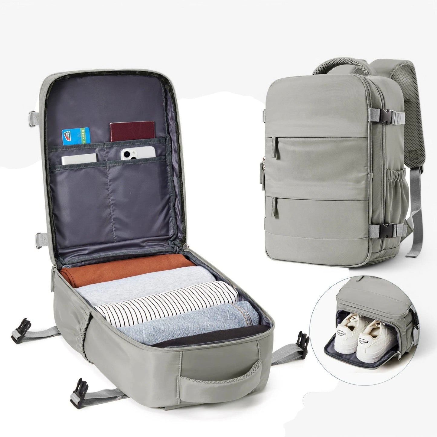 Compacte handbagage rugzak met slim design en ruime indeling – NORVIK JetPack - Glamorix