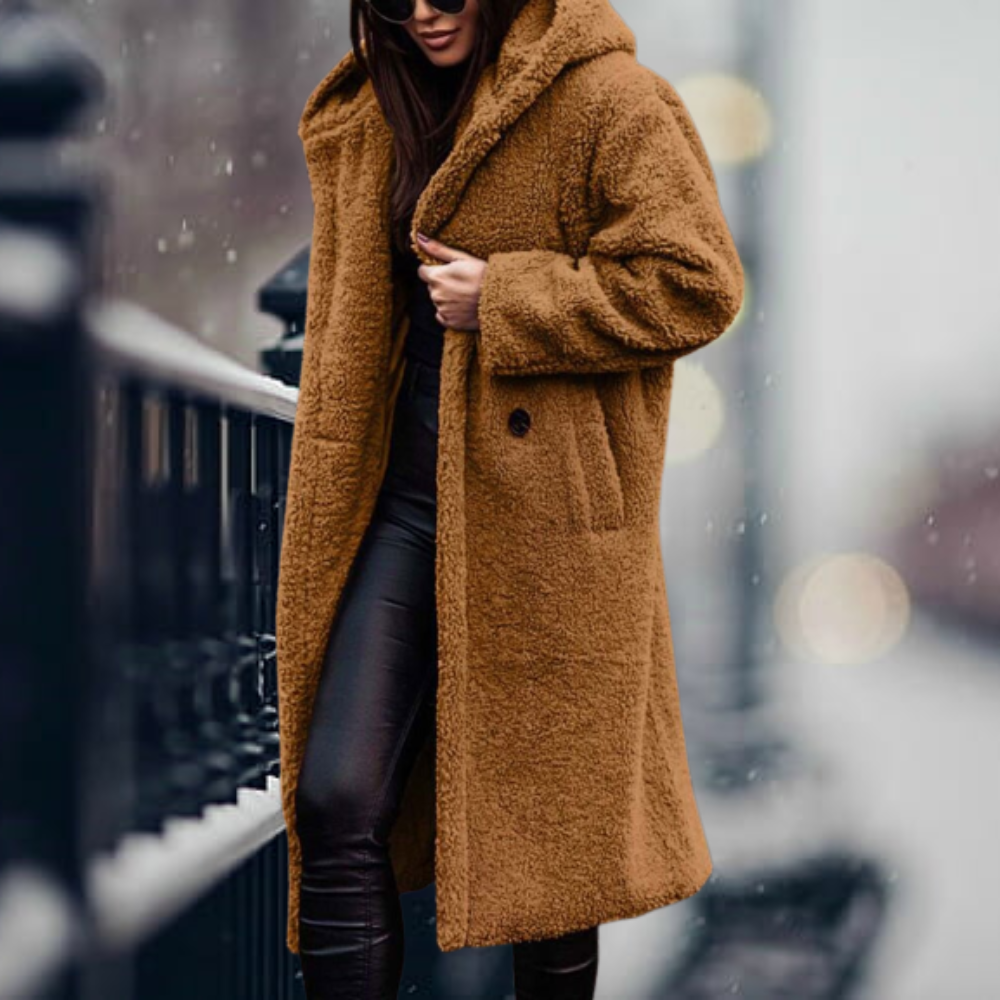 LIV - Oversized fleecejack met capuchon voor dames