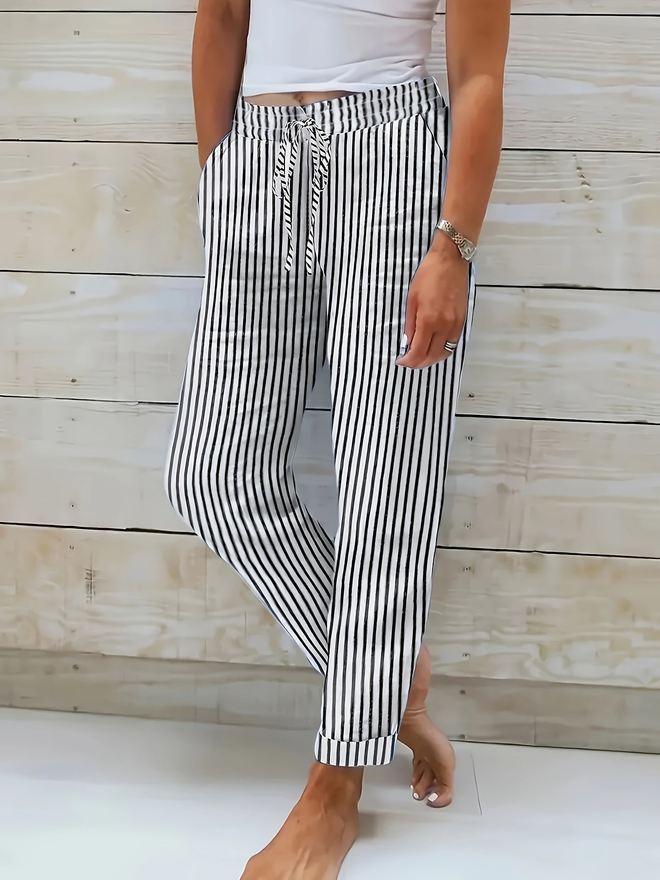 Stijlvolle gestreepte broek met ultiem comfort – LINA