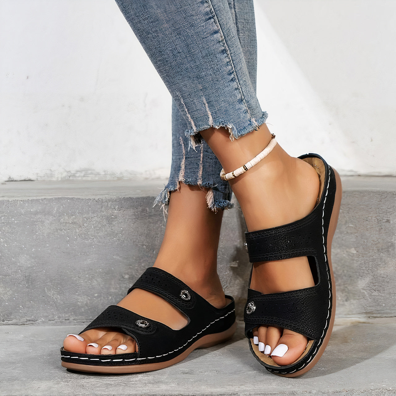 Orthopedische damessandalen met verstelbare bandjes – AMIRA COMFORT - Glamorix