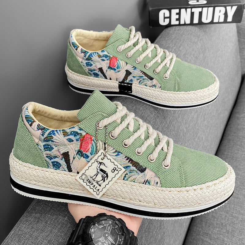 Herensneakers met grafisch design en flexibele geweven zool – STRYDER WOVENKICK - Glamorix