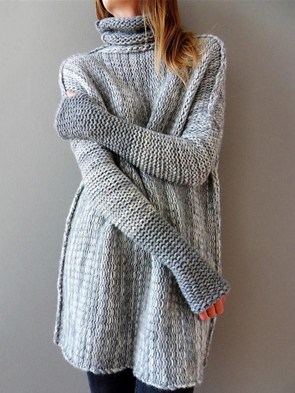 COZYCROWN - Gebreide Pullover met Hoge Kraag voor een Comfortabele en Moderne Look