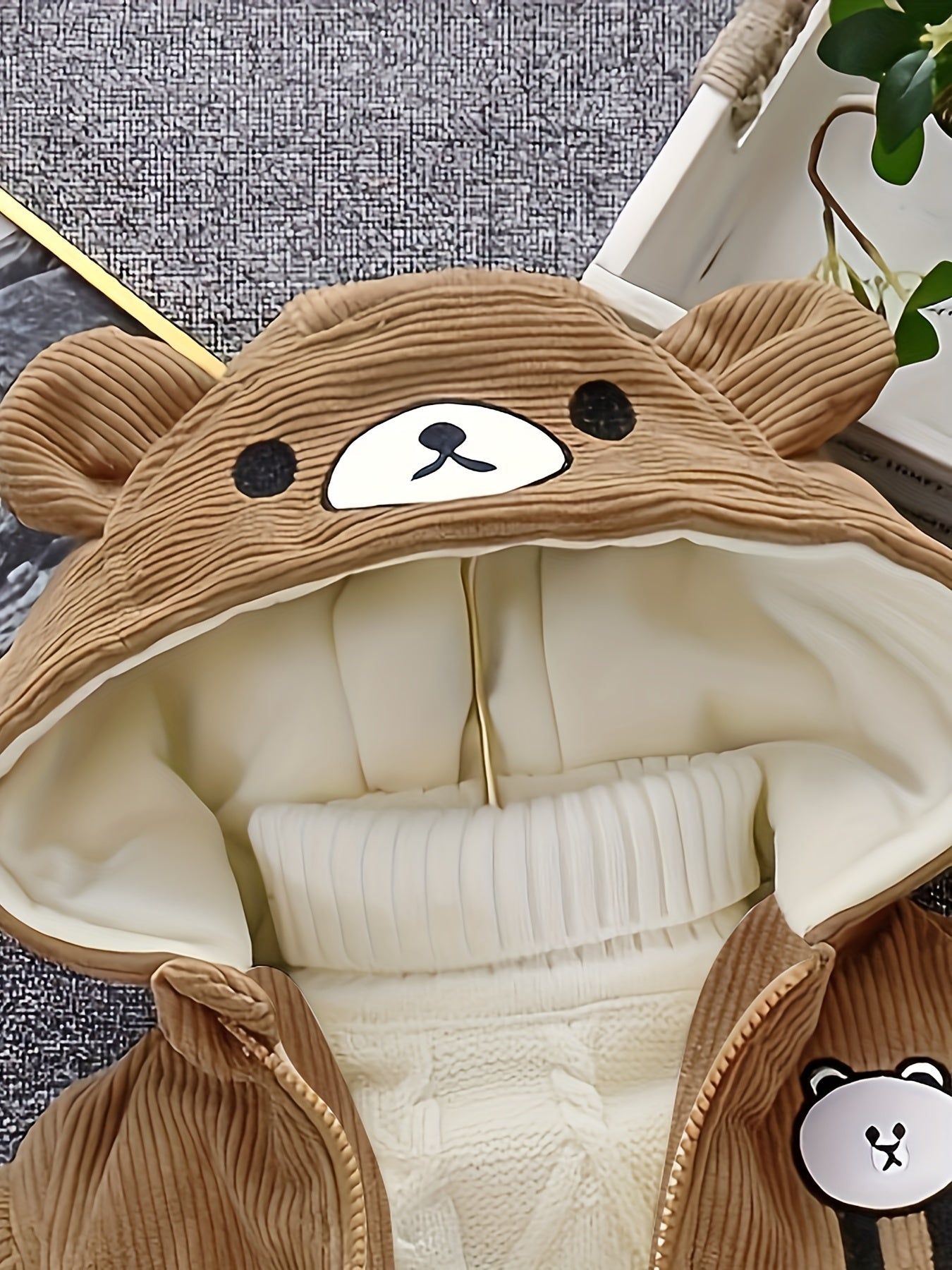 OLIVER - Kinder winter corduroy jas met capuchon