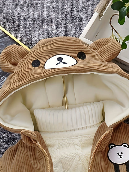 OLIVER - Kinder winter corduroy jas met capuchon