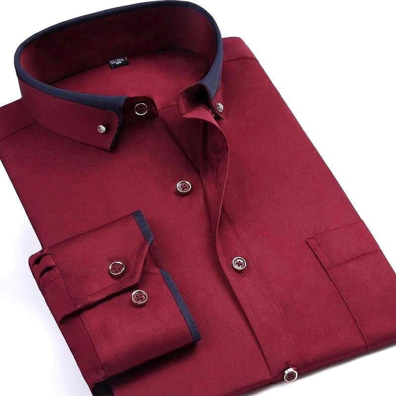 Modern heren overhemd met contrasterende kraagdetails – SilvanoEdge Shirt - Glamorix