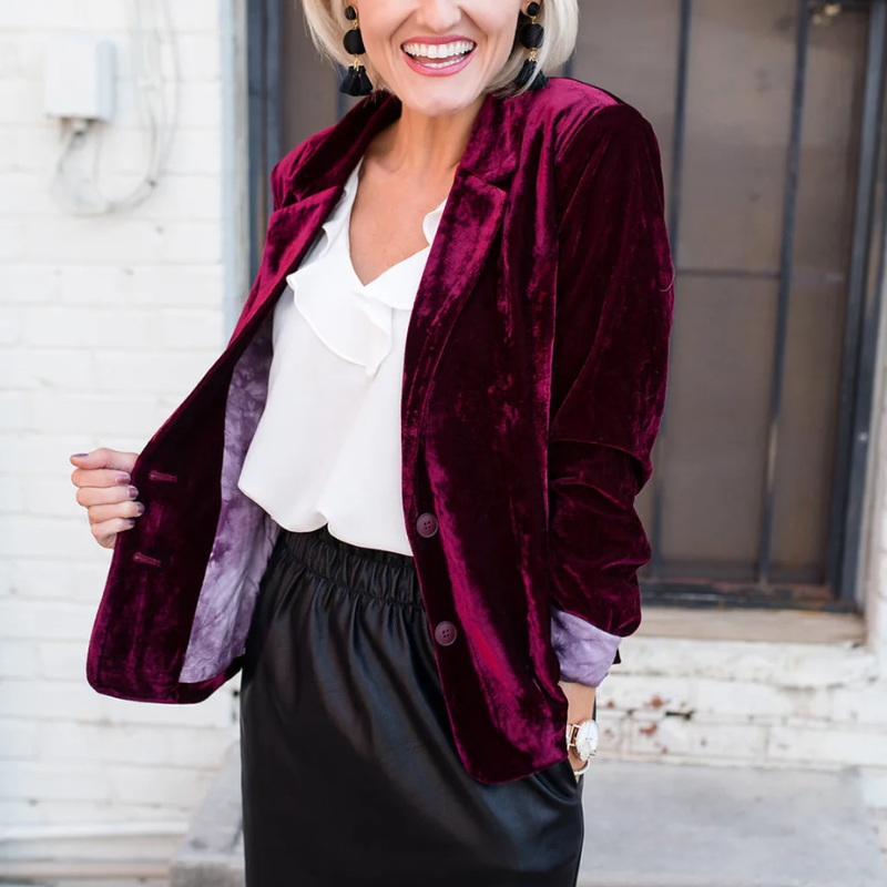 ARLET - Blazer de terciopelo para mujer, perfecto para ocasiones festivas - Glamorix