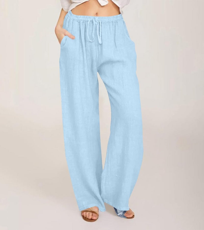 Luchtige damesbroek met hoge taille en rechte pijpen – LIVANA AIRFLOW - Glamorix
