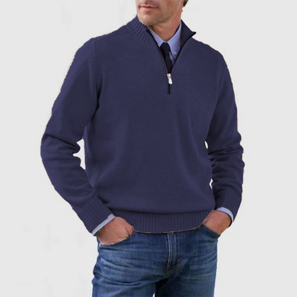 RYAN - Nonchalante herensweater met halve rits