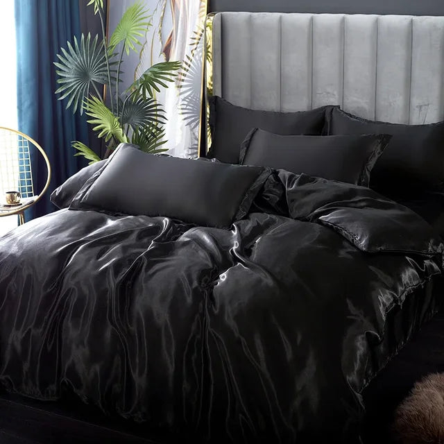 Luxe 4-Delige Zijde Satijnen Beddengoed Set – SilkLuxe