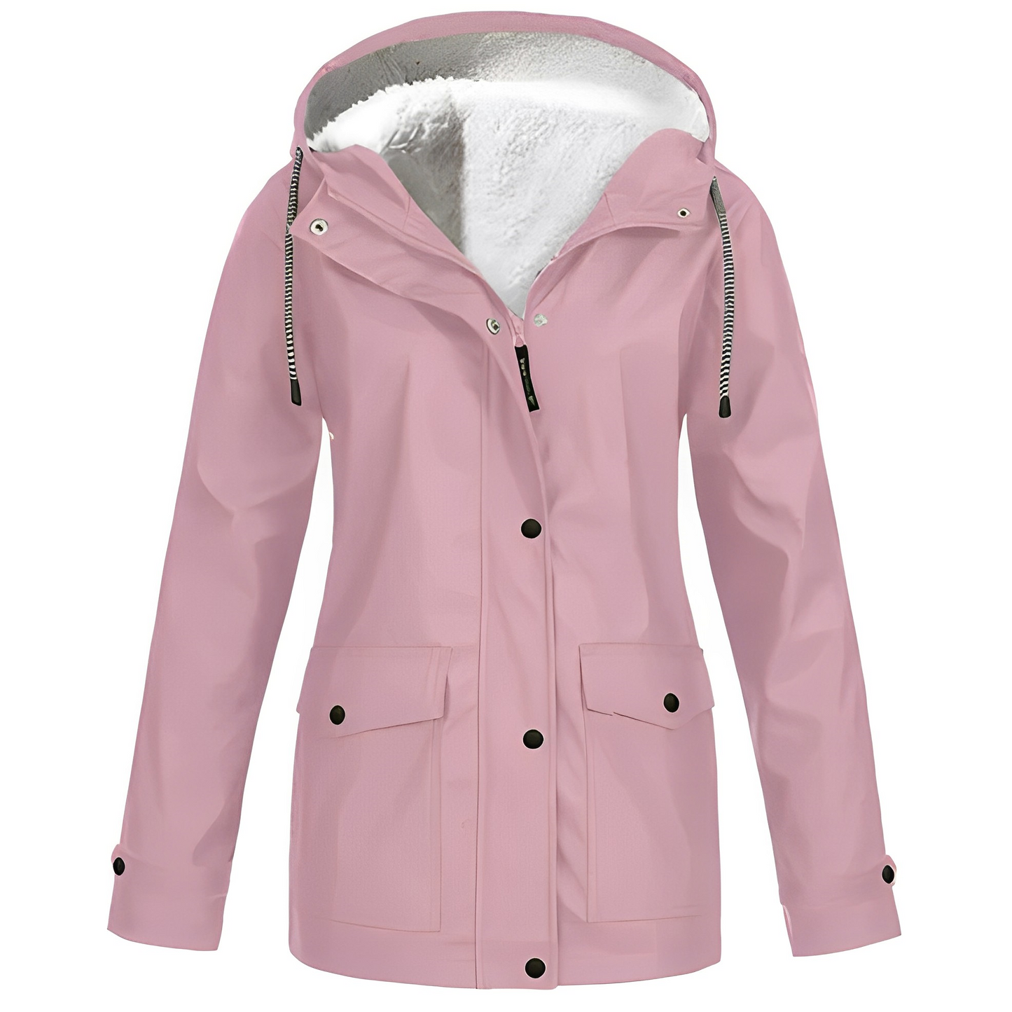 Regenjas met fleecevoering voor dames, duurzame polyesterstof biedt comfort en warmte, waterafstotend – NEOVARA - Glamorix
