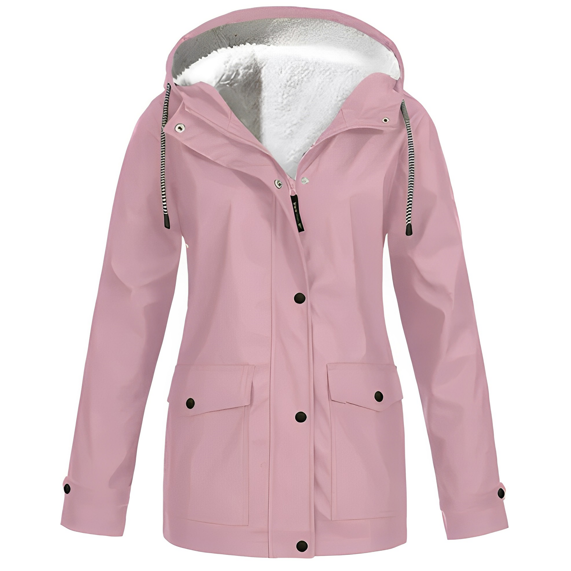 Regenjas met fleecevoering voor dames, duurzame polyesterstof biedt comfort en warmte, waterafstotend – NEOVARA - Glamorix