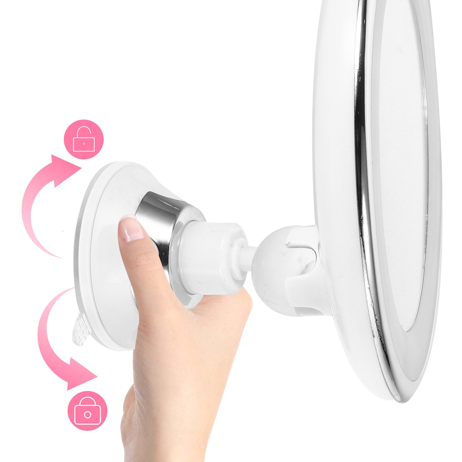 LED make-upspiegel met 10x vergroting en 360° rotatie – MIRAVIA BrightView - Glamorix