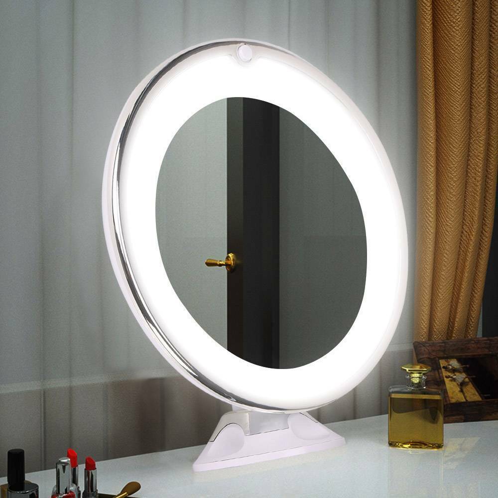 LED make-upspiegel met 10x vergroting en 360° rotatie – MIRAVIA BrightView - Glamorix