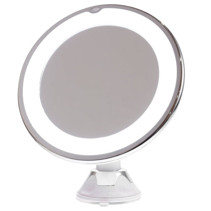 LED make-upspiegel met 10x vergroting en 360° rotatie – CLARITY GLOW - Glamorix
