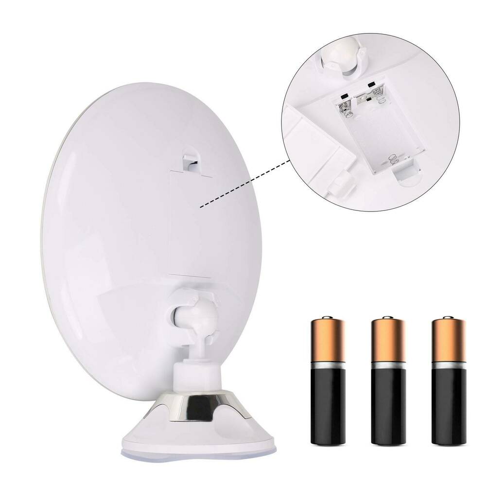 LED make-upspiegel met 10x vergroting en 360° rotatie – MIRAVIA BrightView - Glamorix