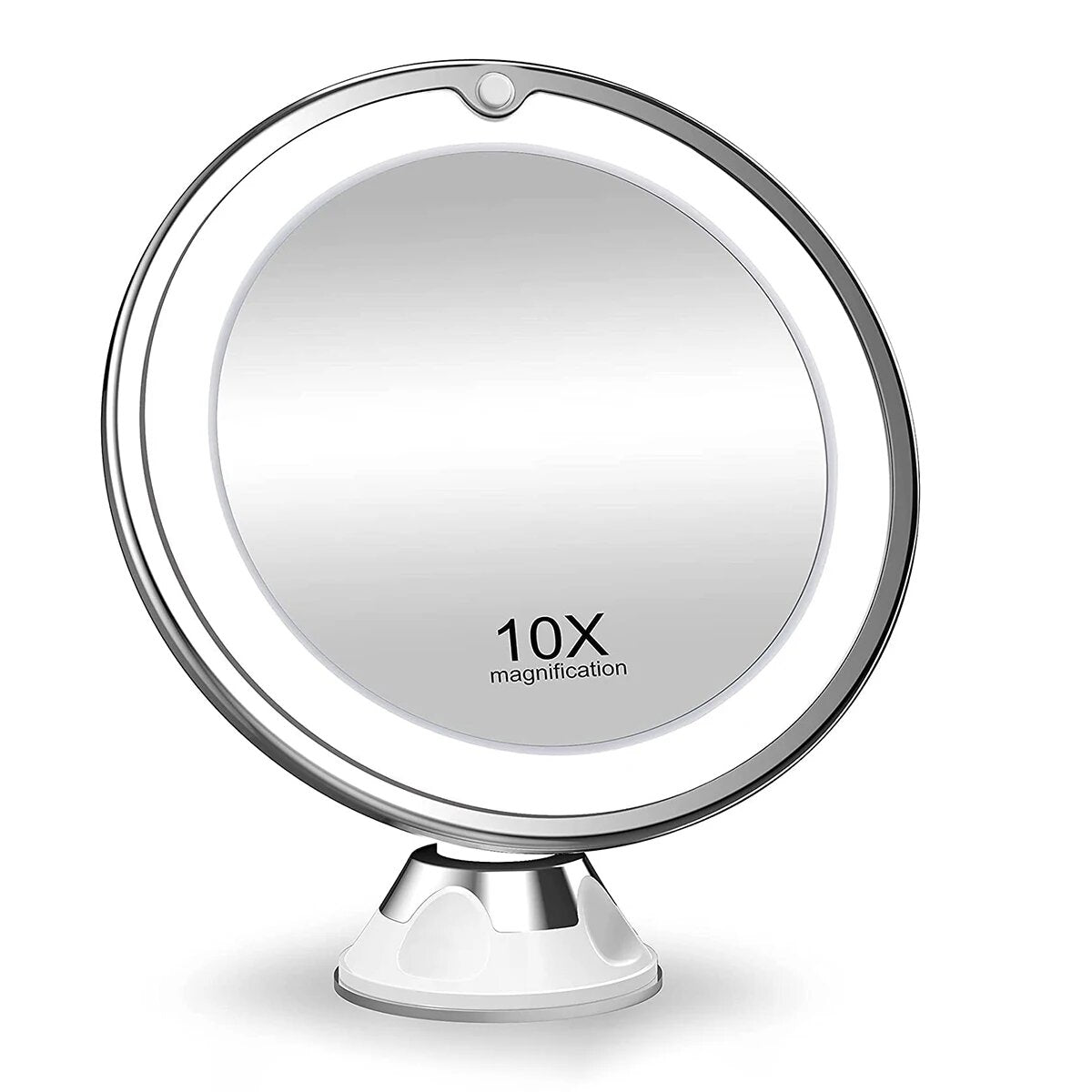 LED make-upspiegel met 10x vergroting en 360° rotatie – MIRAVIA BrightView - Glamorix