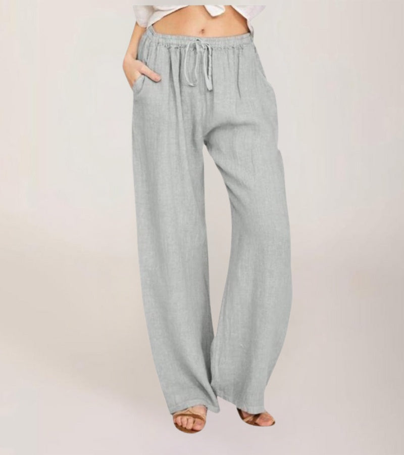 Luchtige damesbroek met hoge taille en rechte pijpen – LIVANA AIRFLOW - Glamorix