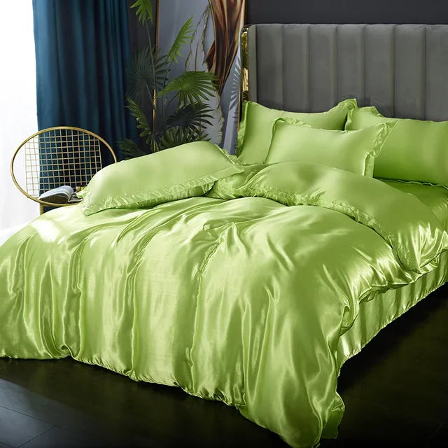 Luxe 4-Delige Zijde Satijnen Beddengoed Set – SilkLuxe