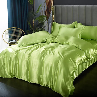 Luxe 4-Delige Zijde Satijnen Beddengoed Set – SilkLuxe