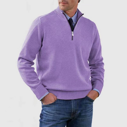 RYAN - Nonchalante herensweater met halve rits