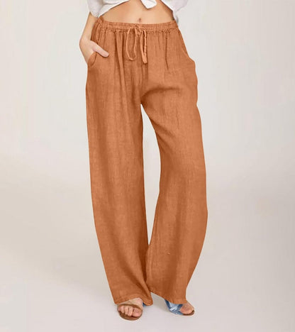 Luchtige damesbroek met hoge taille en rechte pijpen – LIVANA AIRFLOW - Glamorix