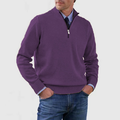 RYAN - Nonchalante herensweater met halve rits