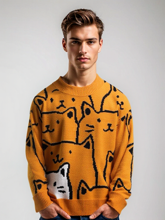 Oversized trui met kattendesign en zachte pasvorm – NOVAWEAR - Glamorix