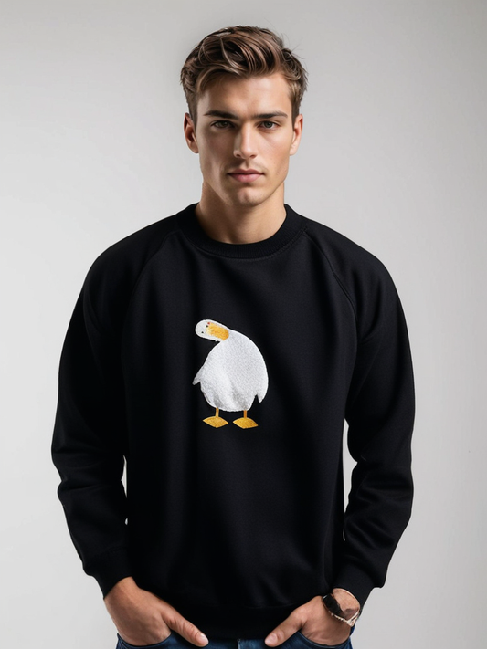 Oversized heren trui met speels eendendesign – QUARVEN - Glamorix