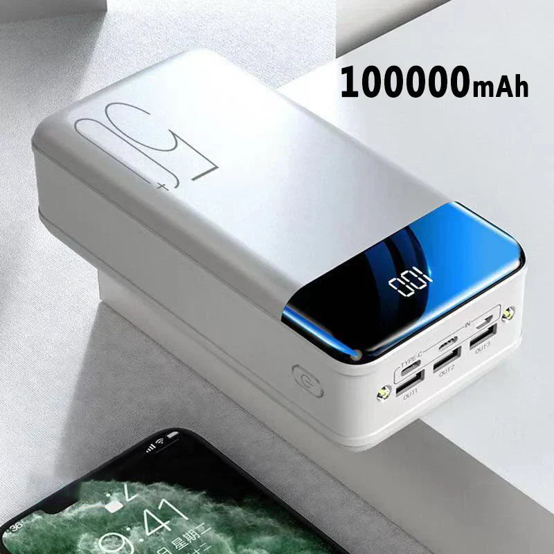 100.000mAh powerbank met super snel opladen – VOLTRIX MEGA100 - Glamorix