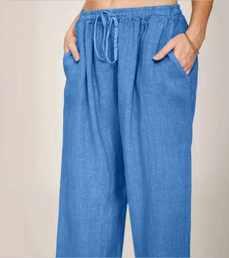 Luchtige damesbroek met hoge taille en rechte pijpen – LIVANA AIRFLOW - Glamorix