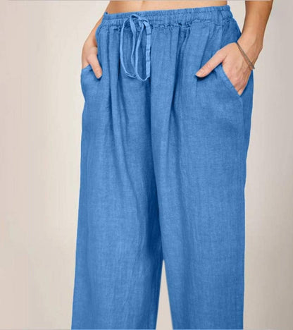 Luchtige damesbroek met hoge taille en rechte pijpen – LIVANA AIRFLOW - Glamorix