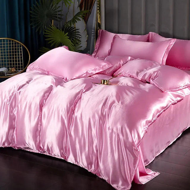 Luxe 4-Delige Zijde Satijnen Beddengoed Set – SilkLuxe