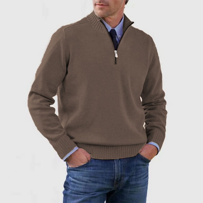RYAN - Nonchalante herensweater met halve rits