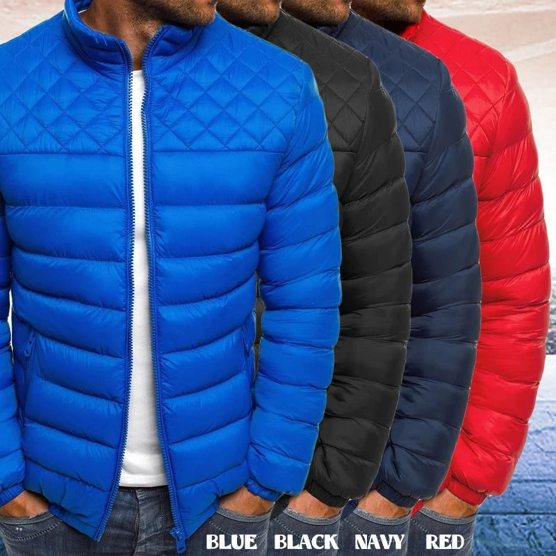 Jose - Wind- en waterdichte gewatteerde jas met rits voor heren - Glamorix