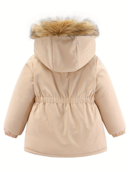 Jezen - Gewatteerde Winterparka met Imitatiebont voor Meisjes