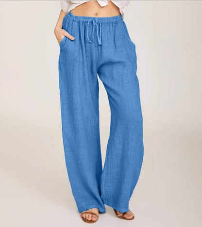 Luchtige damesbroek met hoge taille en rechte pijpen – LIVANA AIRFLOW - Glamorix