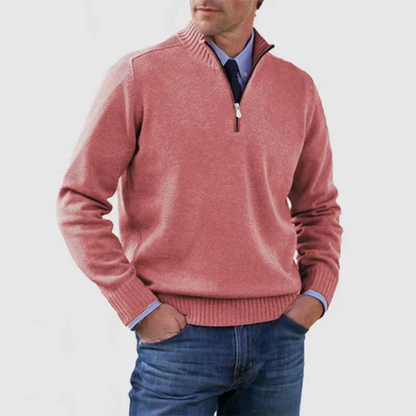 RYAN - Nonchalante herensweater met halve rits