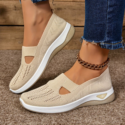 Serilda - Luchtige slip-on sneakers met sleehak voor dames - Glamorix