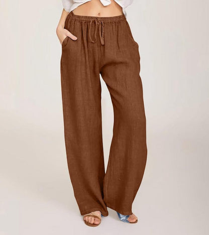 Luchtige damesbroek met hoge taille en rechte pijpen – LIVANA AIRFLOW - Glamorix